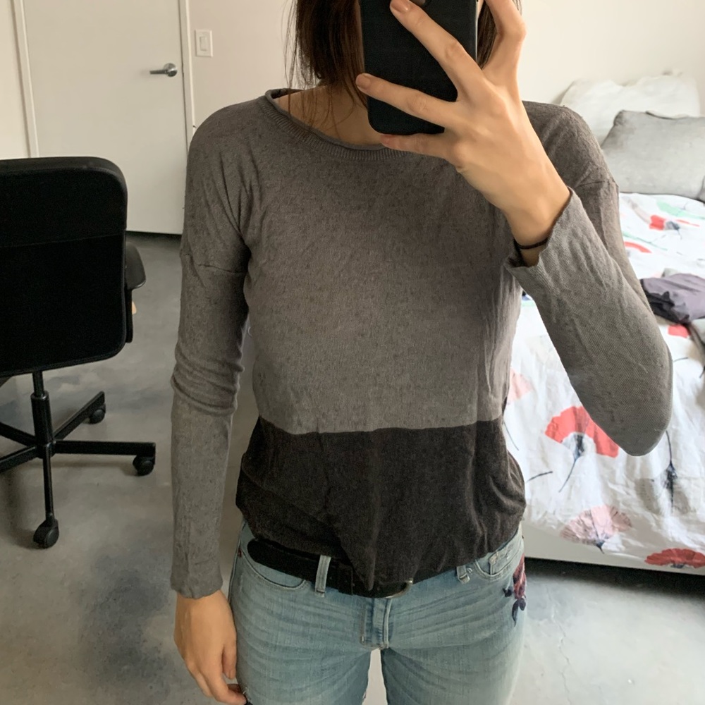 Gray Block Sweater